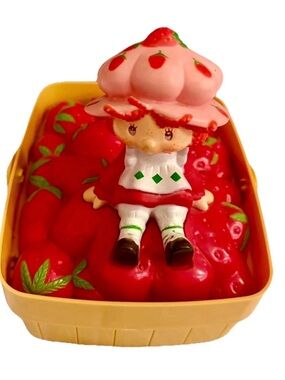 Vintage 1980s Plastic and Vinyl Strawberry Shortcake Grooming Kit